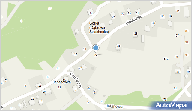 Dąbrowa Szlachecka, Bielańska, 24, mapa Dąbrowa Szlachecka