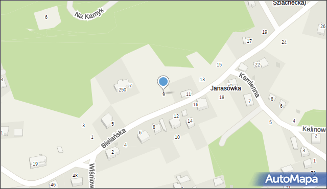 Dąbrowa Szlachecka, Bielańska, 9, mapa Dąbrowa Szlachecka