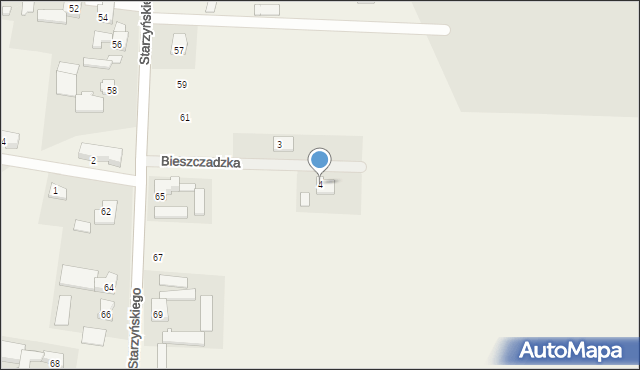 Dawidy Bankowe, Bieszczadzka, 4, mapa Dawidy Bankowe