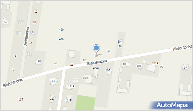 Dobrzyniewo Duże, Białostocka, 40, mapa Dobrzyniewo Duże