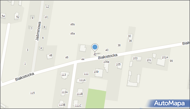 Dobrzyniewo Duże, Białostocka, 42, mapa Dobrzyniewo Duże