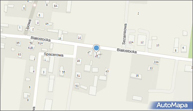 Dobrzyniewo Duże, Białostocka, 45A, mapa Dobrzyniewo Duże