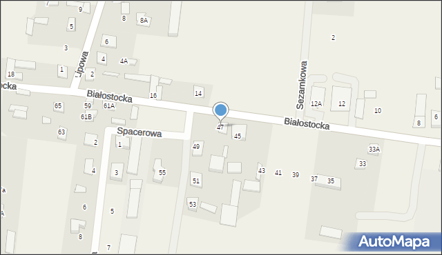 Dobrzyniewo Duże, Białostocka, 47, mapa Dobrzyniewo Duże