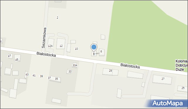 Dobrzyniewo Duże, Białostocka, 8, mapa Dobrzyniewo Duże