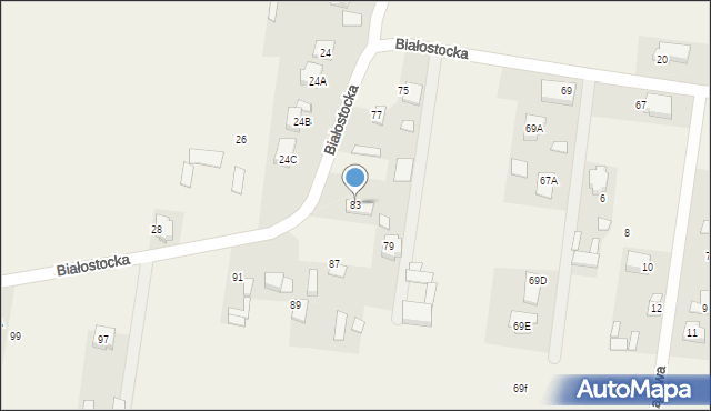 Dobrzyniewo Duże, Białostocka, 83, mapa Dobrzyniewo Duże