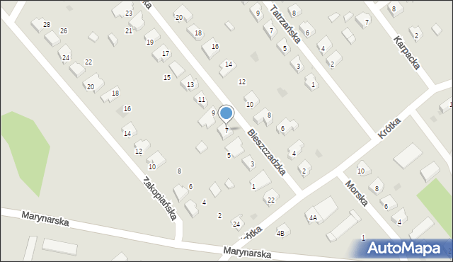 Drawsko Pomorskie, Bieszczadzka, 7, mapa Drawsko Pomorskie