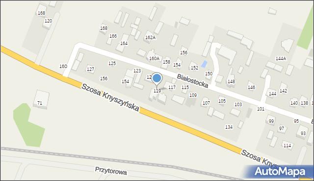 Fasty, Białostocka, 119, mapa Fasty