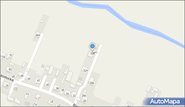 Fasty, Białostocka, 32B, mapa Fasty