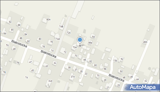 Fasty, Białostocka, 68, mapa Fasty