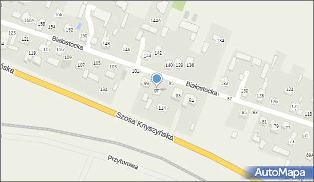 Fasty, Białostocka, 97, mapa Fasty