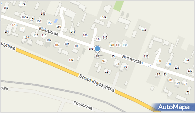 Fasty, Białostocka, 99, mapa Fasty