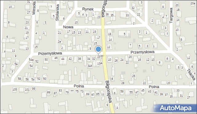 Frampol, Biłgorajska, 13, mapa Frampol