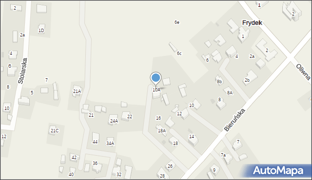 Frydek, Bieruńska, 10A, mapa Frydek