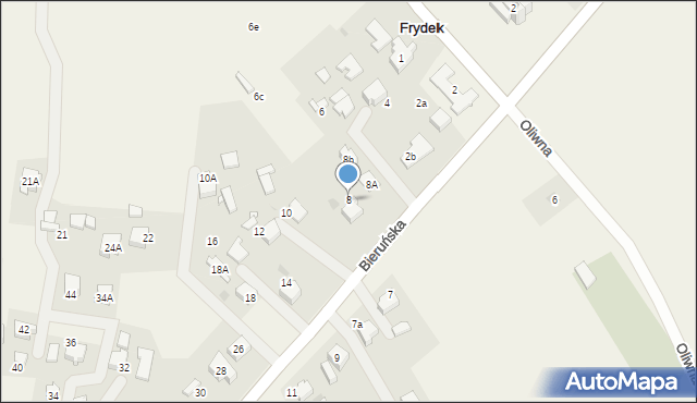 Frydek, Bieruńska, 8, mapa Frydek