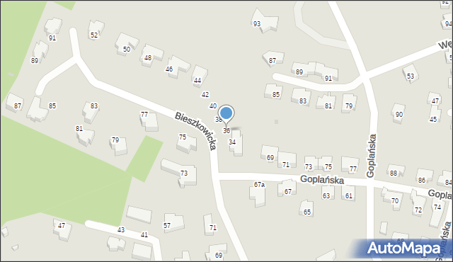 Gdańsk, Bieszkowicka, 36, mapa Gdańska