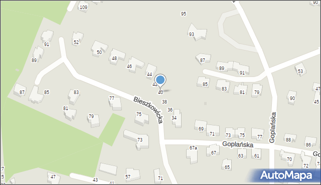 Gdańsk, Bieszkowicka, 40, mapa Gdańska