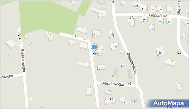 Gdańsk, Bieszkowicka, 59, mapa Gdańska