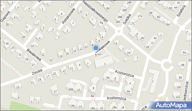 Gdańsk, Biwakowa, 5, mapa Gdańska