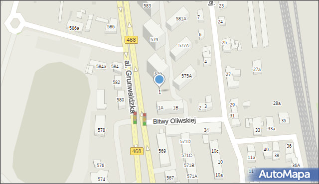 Gdańsk, Bitwy Oliwskiej, 1, mapa Gdańska