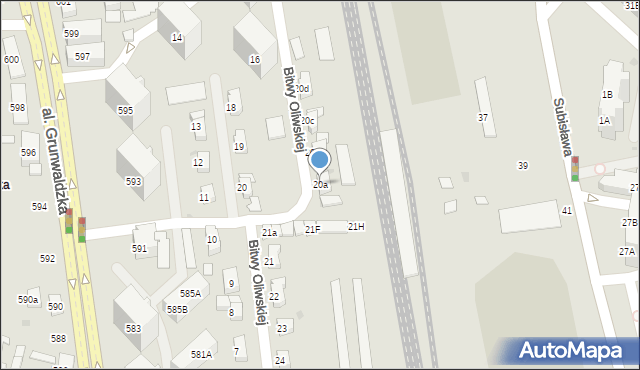 Gdańsk, Bitwy Oliwskiej, 20a, mapa Gdańska