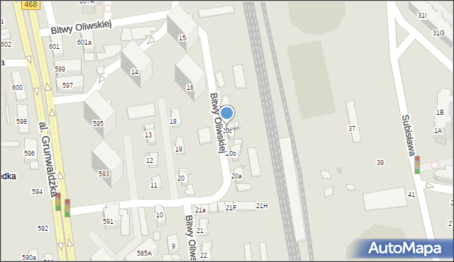 Gdańsk, Bitwy Oliwskiej, 20c, mapa Gdańska