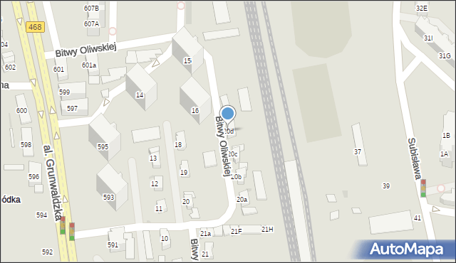 Gdańsk, Bitwy Oliwskiej, 20d, mapa Gdańska