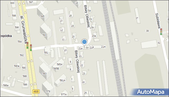 Gdańsk, Bitwy Oliwskiej, 21c, mapa Gdańska