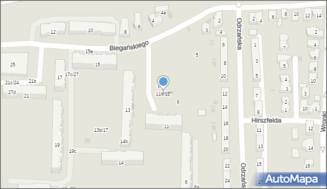 Gdańsk, Biegańskiego Władysława, 11b/12, mapa Gdańska