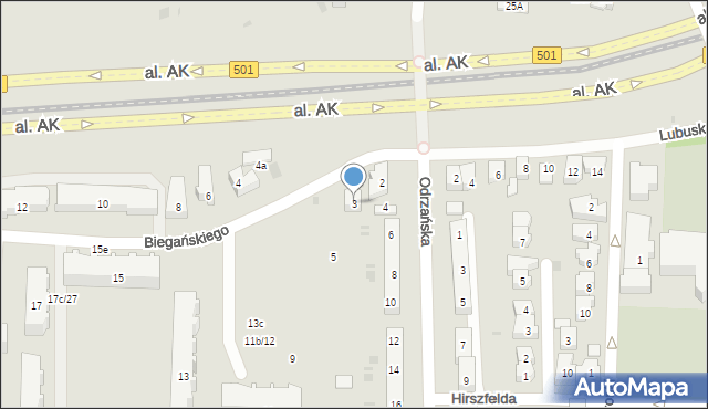 Gdańsk, Biegańskiego Władysława, 3, mapa Gdańska