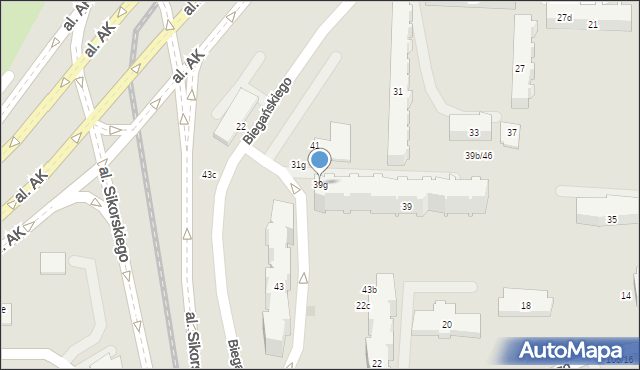 Gdańsk, Biegańskiego Władysława, 39g, mapa Gdańska