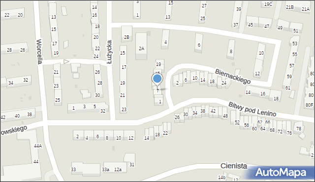 Gdańsk, Biernackiego Edmunda, 7, mapa Gdańska