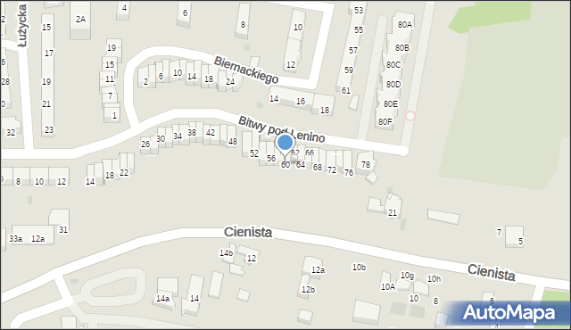 Gdańsk, Bitwy pod Lenino, 60, mapa Gdańska