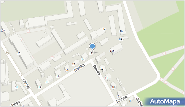 Gliwice, Bienka Horsta, 13a, mapa Gliwic