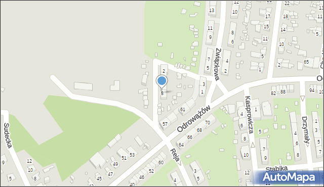 Gliwice, Bieszczadzka, 8, mapa Gliwic