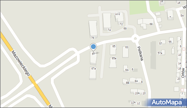 Gliwice, Biegusa, 67, mapa Gliwic