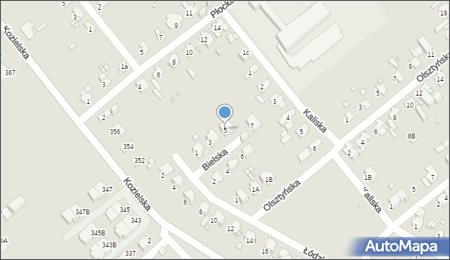 Gliwice, Bielska, 5, mapa Gliwic