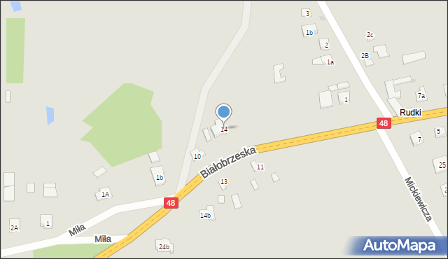 Głowaczów, Białobrzeska, 14, mapa Głowaczów