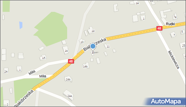 Głowaczów, Białobrzeska, 14a, mapa Głowaczów
