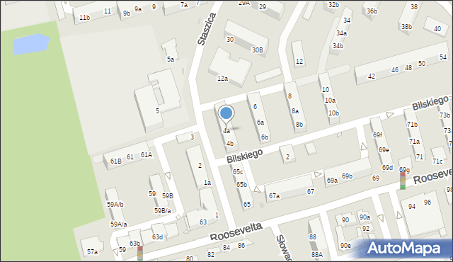 Gniezno, Bilskiego Jana, 4a, mapa Gniezna