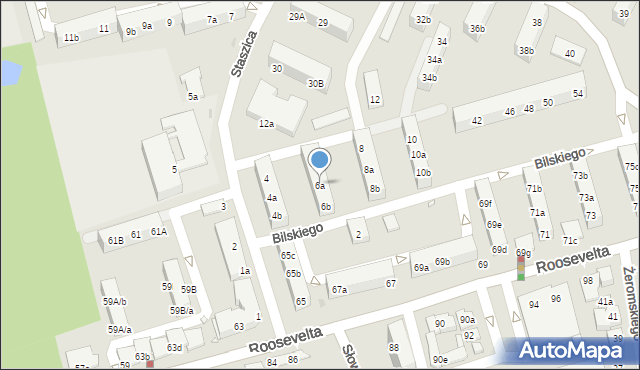 Gniezno, Bilskiego Jana, 6a, mapa Gniezna