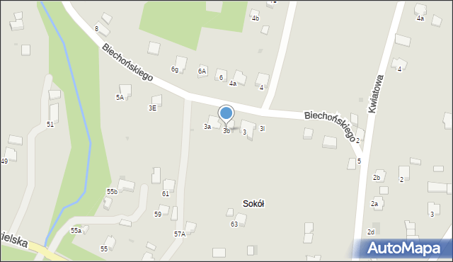Gorlice, Biechońskiego Wojciecha, 3b, mapa Gorlic