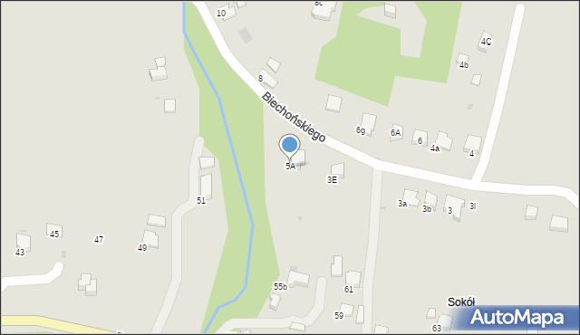 Gorlice, Biechońskiego Wojciecha, 5A, mapa Gorlic