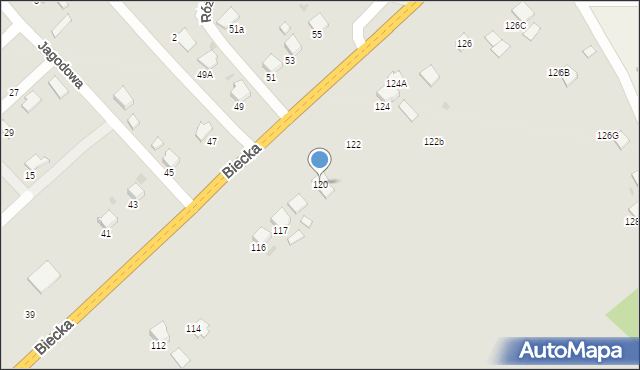 Gorlice, Biecka, 120, mapa Gorlic