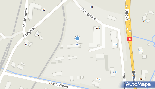 Gorlice, Biecka, 23c, mapa Gorlic