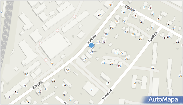 Gorlice, Biecka, 42, mapa Gorlic