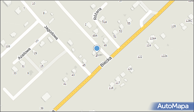 Gorlice, Biecka, 47, mapa Gorlic