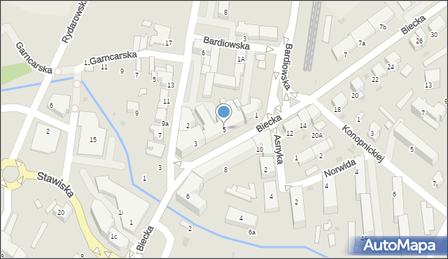 Gorlice, Biecka, 5, mapa Gorlic