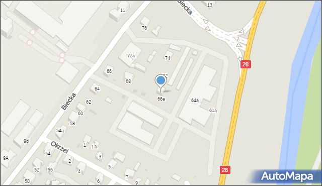 Gorlice, Biecka, 70, mapa Gorlic