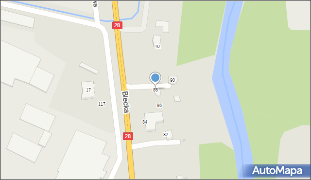 Gorlice, Biecka, 88, mapa Gorlic