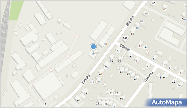 Gorlice, Biecka, 9A, mapa Gorlic